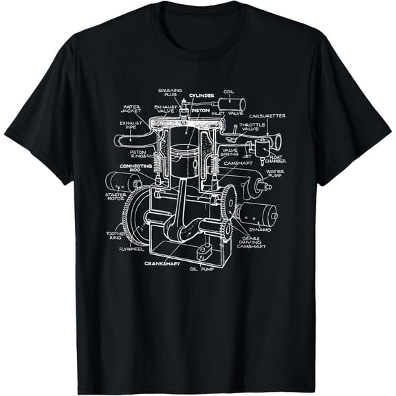 t-shirt Mechanics Car Engine Pieces Cars Lovers - Muscle Cars T-Shirt.