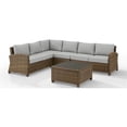 thumbnail image 3 of Bradenton 5Pc Outdoor Wicker Sectional Set Gray/Weathered Brown, 3 of 19