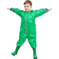 thumbnail image 4 of Traje de charco para niños y niñas, impermeable todo en uno, impermeable con capucha, impermeable ligero, portátil y transpirable L(L), 4 of 5