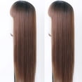 thumbnail image 4 of SUCS Long Straight Hair Wig Natural Light Brown Remy Heat-Resistant Fiber Hair, 4 of 5