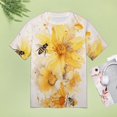 thumbnail image 5 of Bee And Flowers T Shirts Basic T-Shirt Short Sleeve Ladies Tee Shirt Summer Graphic Clothing, 5 of 5