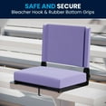 thumbnail image 3 of Flash Furniture Set of 2 Grandstand Comfort Seats by Flash - 500 lb. Rated Lightweight Stadium Chair with Handle & Ultra-Padded Seat, Purple, 3 of 14