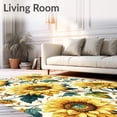 thumbnail image 2 of ODIKA 3'x5' Machine Washable Non-Slip Area Rug, Non Slip Sunflower Floral Motifs High Traffic Rug, Yellow, 91575, 2 of 7