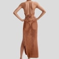 thumbnail image 5 of Womens Crochet Beach Cover Up Dress V-Neck Sleeveless Long Knit Halter Backless Bikini Wrap with Cut-Out, Summer Swimwear Cover Ups, 5 of 7