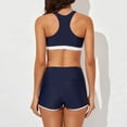 thumbnail image 5 of Feancey Womens Sport Swimsuits Two Piece Racerback Tops and Boyshort Bottoms Bathing Suits Colorblock High Waist Tummy Control Swimsuit Sets Clearance Sale Blue XXL, 5 of 5