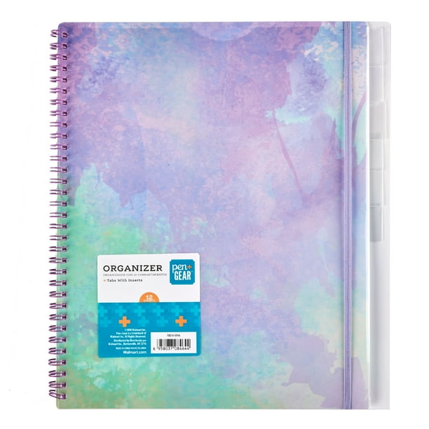 Pen + Gear LetterSize 12 Pocket Document Organizer Water Color Design