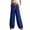 Casual Pants - Blue, variant on Linen Pants for Women Drawstring Elastic Waist Wide Leg Trousers Casual Baggy Lounge Slacks Summer Holiday Beach Vacation Wear