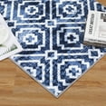 thumbnail image 2 of 4'x6' Area Rug, Washable Indoor Throw Carpet, Non-Slip Floor Cover Vintage Area Rug, Boho Distressed Area Rug, Floral Area Rug for Living Room Bedroom Kitchen Home Office, Blue, 2 of 8
