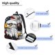 thumbnail image 3 of Disketp American Bald Eagle print Canvas Backpack Lightweight Travel Daypack Student Rucksack Laptop Backpack-Medium, 3 of 5