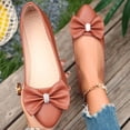 thumbnail image 2 of hoksml Women's Rhinestone Bow Ballet Flats, Round Toe Soft Leather Slip On Casual Walking Flat Shoes, 2 of 9