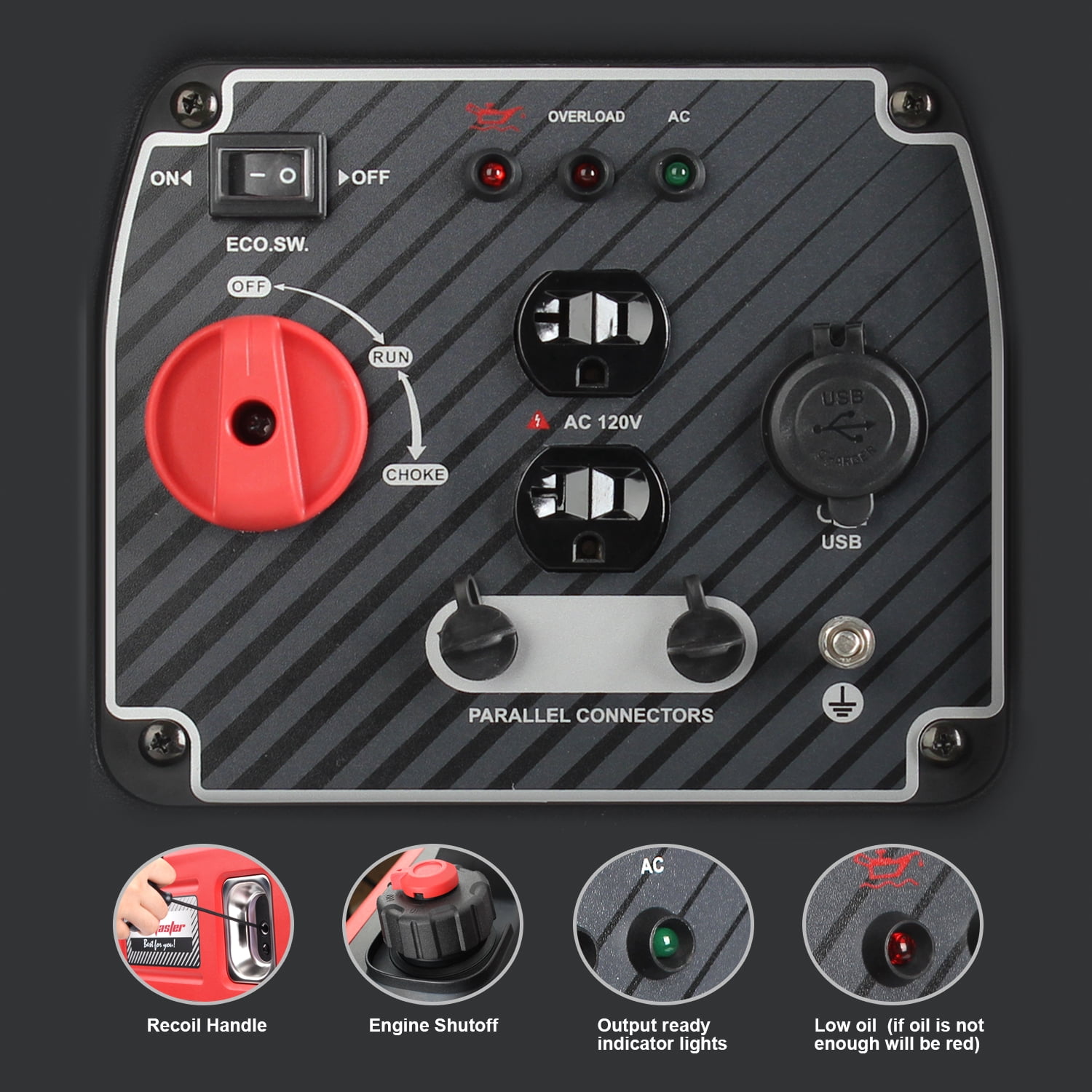 SA2000iS Portable Gas Inverter Generator, Super Quiet Outdoor Generators Portable Power Station, 1800 Running & 2000 Peak
