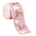 thumbnail image 2 of facefd Christmas Wrapping Ribbon Linen Fabric Width DIY Craft Printing Ribbons Wreaths Wedding Birthday Ornaments New Year Pink, 2 of 8