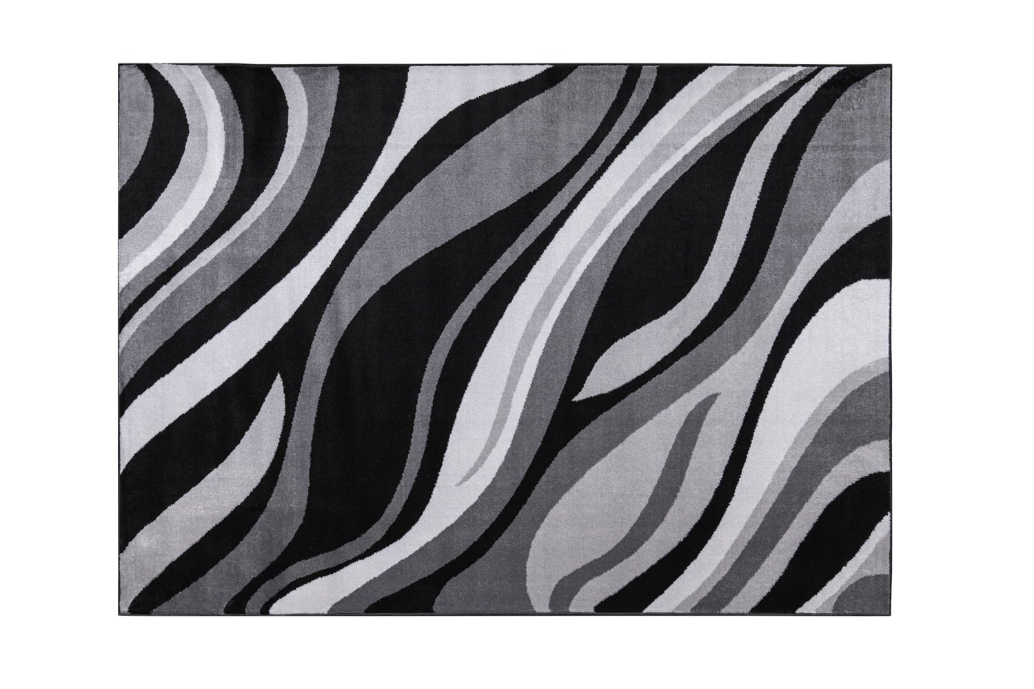 Arzezum Design Black/Gray Abstract Pattern 5x7 Area Rug, Easy to Clean