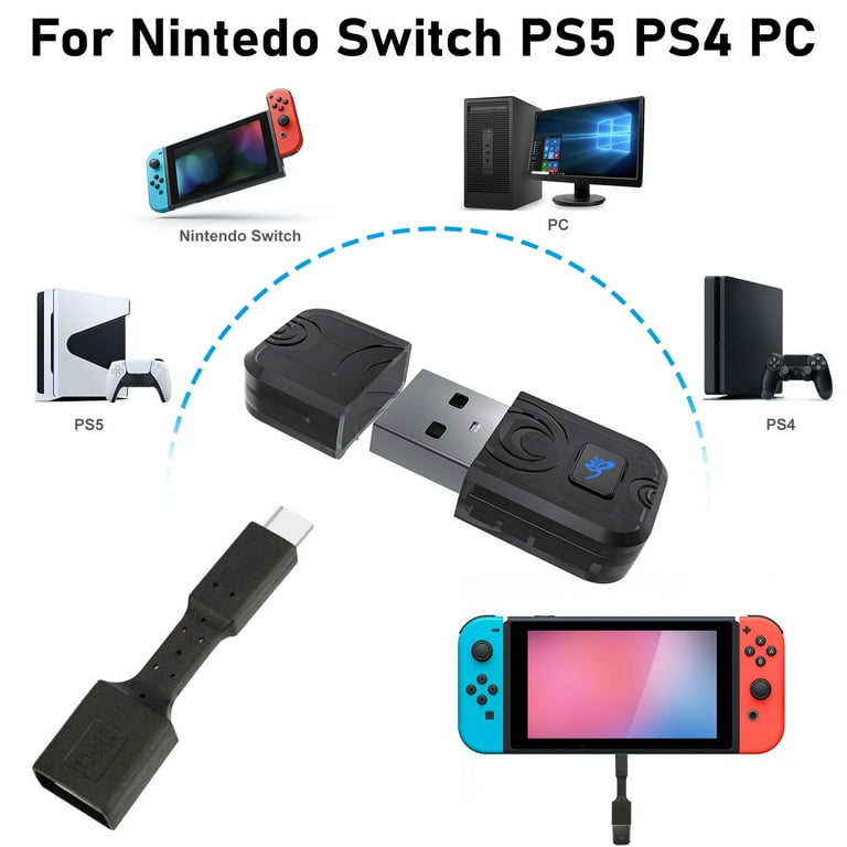 Peggybuy USB Récepteur Émetteur Audio Bluetooth pour Commutateur Nintendo  PS5 PS4 PC 