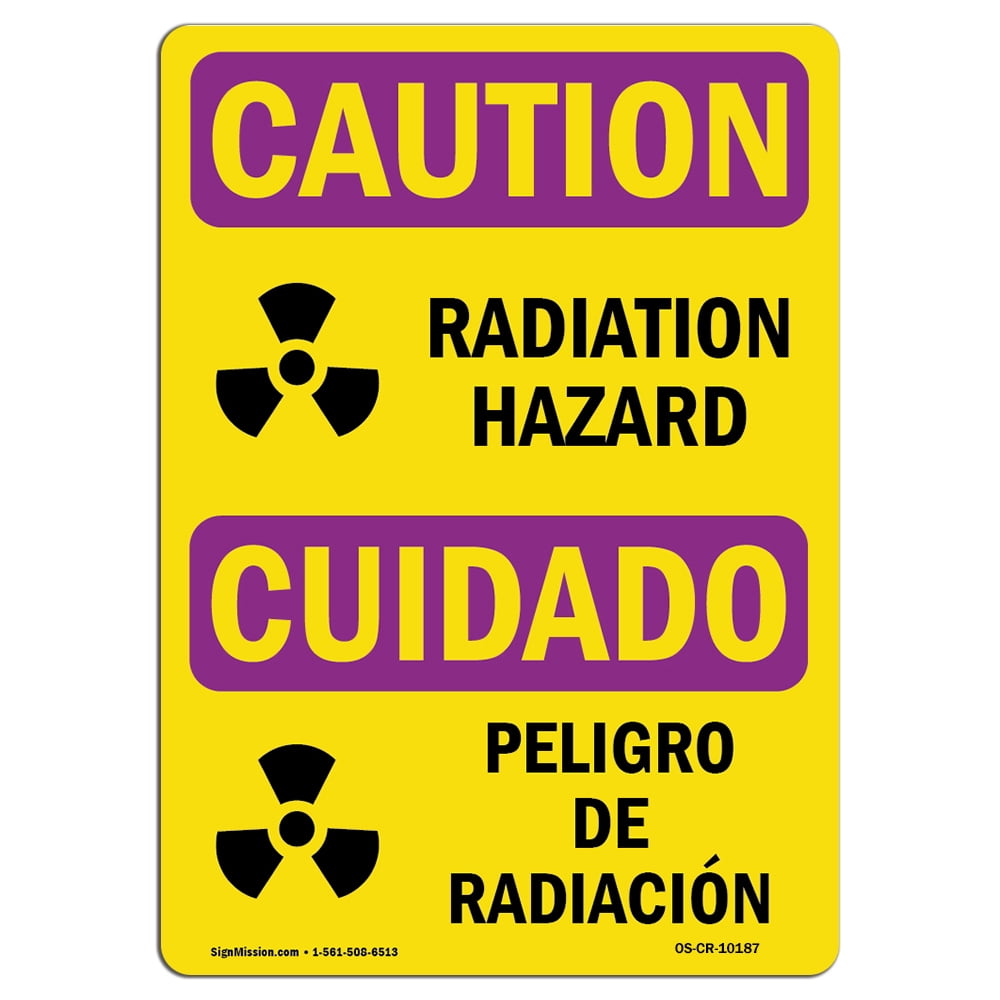 Radiation Hazard With Symbol  Made in the USA OSHA CAUTION RADIATION Sign