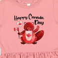 thumbnail image 4 of Inktastic Happy Canada Day Cute Red Beaver with Canadian Flag Girls Toddler Dress, 4 of 5