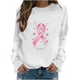 thumbnail image 3 of AnuYalue Breast Cancer Sweatshirt for Women Long Sleeve Pink Ribbon Pullover Causal Cancer Awareness Gift Tops, 3 of 6