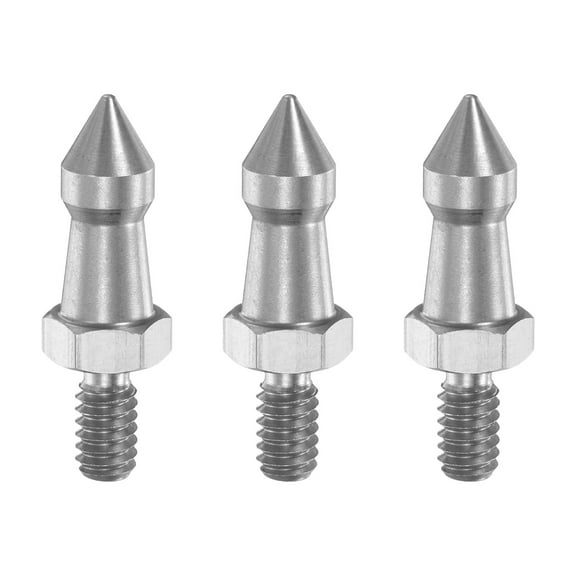 1/4 Inch Thread Tripod Spike, Stainless Steel Camera Tripod Ground Spike Screw (1.49"/38mm) for Monopod Leg Replacement Parts, Silver - 3 Pcs