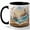 Black, variant on Lighthouse Ocean Storybook Coffee Mug, Sailboat Sea Waves Coastal Design, 11 oz Ceramic Cup