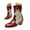 Wine, variant on Mostsola Cowboy Boots for Women Pointed Toe Pull on Heel Denim Western Cowgirl Ankle Boots