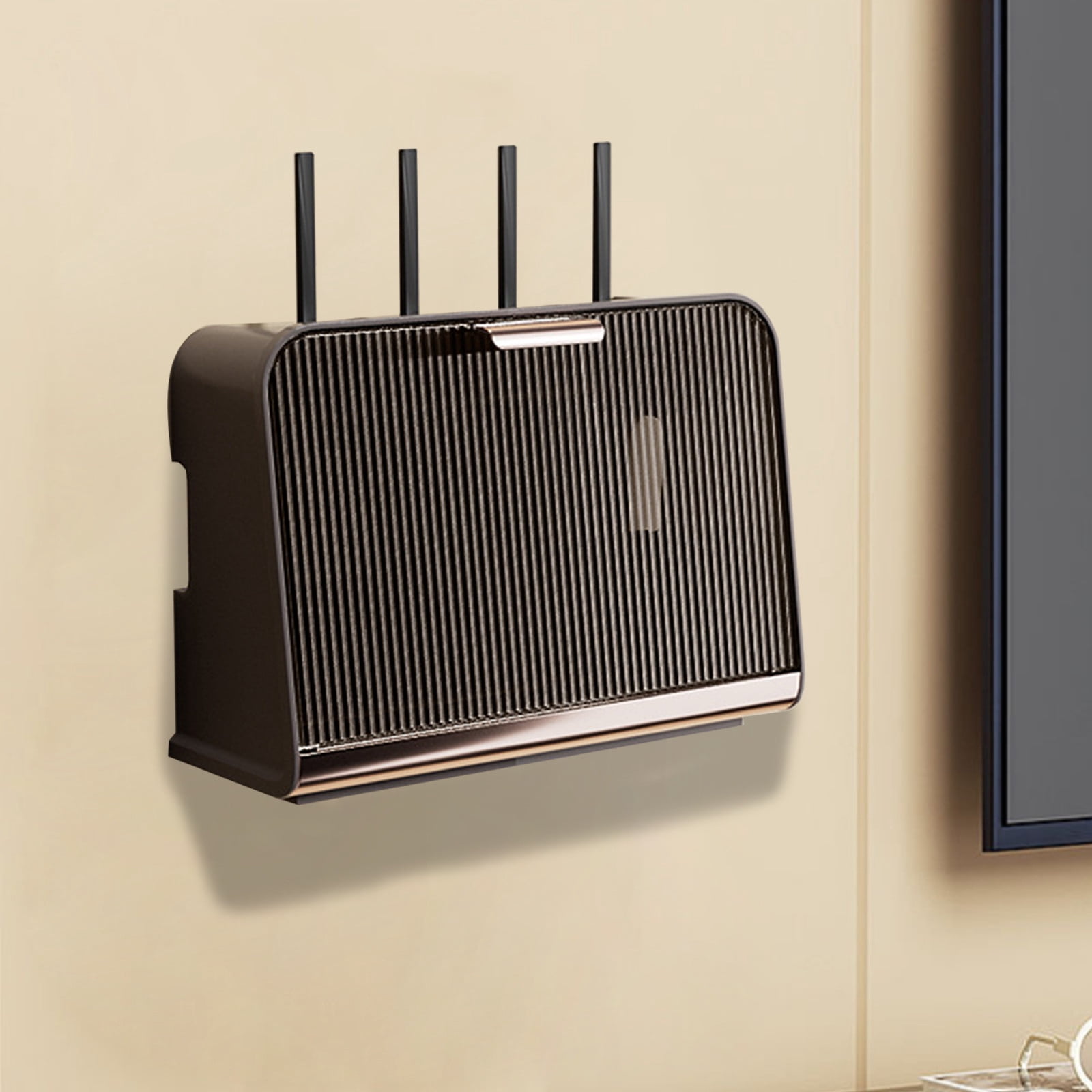 Wooden Wireless Router Storage Box Router Shelf Modem Cable Router Cover Organized Power Strip Cable Management Hider Rack Need Assembly