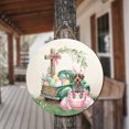 thumbnail image 3 of Easter Egg Wirehaired Pointing Griffon Bunny Ear Welcome Spring Truck Round Wood Sign Dog Lover Hanging Wall Home Decor - 12002, 3 of 5