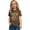 Brown, variant on shqvo Girls Tops 5t 100 Days Of School Print Short Sleeve T-Shirt 100 Days Of School Costume Soft Pullover Tops Shirts for Teen Kids