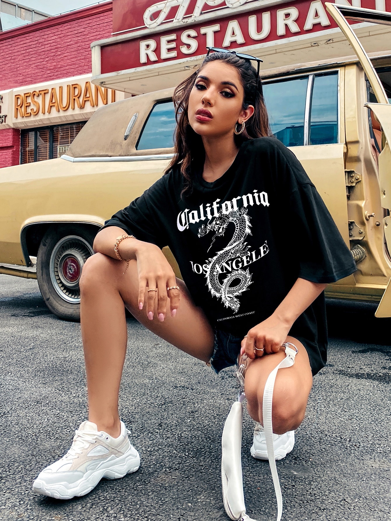 Letter Graphic Oversized Tee 