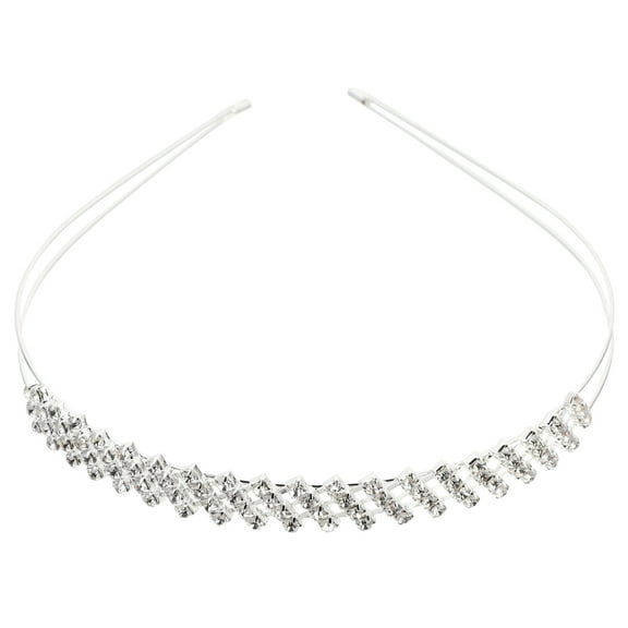 STRANDCHIC Silver Leaves Headdress Bridal Rhinestone Hairband Wedding Crown for Stunning Decor