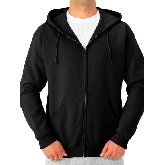 Jerzees Men's Navy Adult Full-Zip Hooded Sweatshirt, Black, X-Large