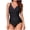 Black, variant on Women's Retro Ruched One Piece Swimsuit Vintage Push Up Padded Bathing Suit Elegant Backless Swimwear, Black XL