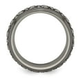 thumbnail image 2 of Edward Mirell Black Ti and Titanium Woven Design Beveled Casted 9mm Band, 2 of 8