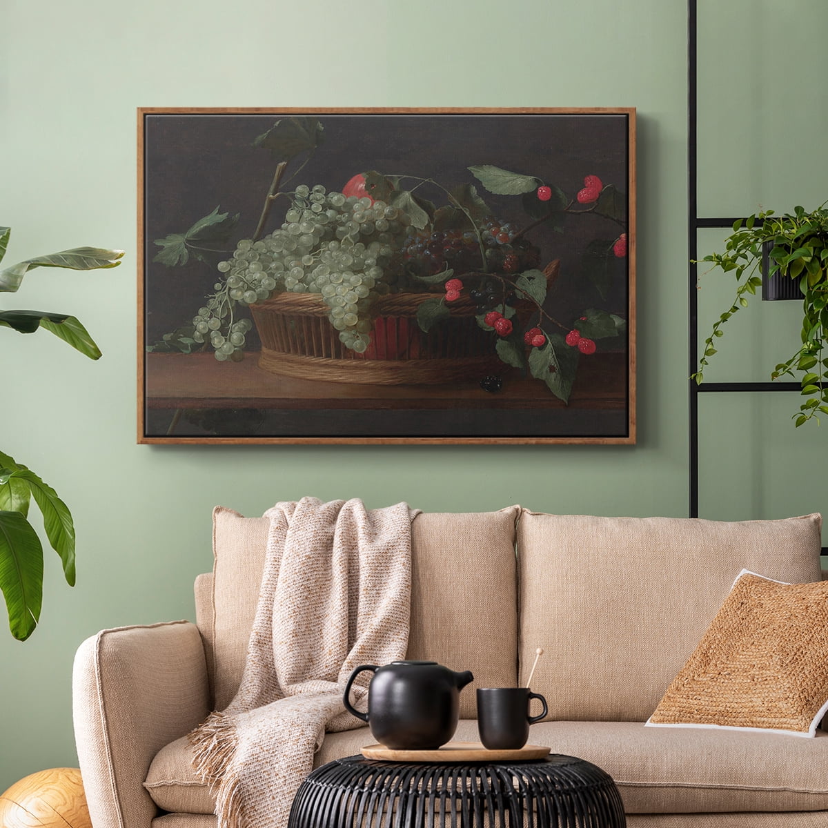 Vintage Botanical Print-LXXXIX By Wexford Home Framed in Walnut Wood Gallery Wrapped Canvas 27 in. x 41 in.