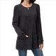 thumbnail image 2 of Camisas de Larga para Mujer, Suéteres Largos con Bolsillos, Túnicas Holgadas Negro M, 2 of 5