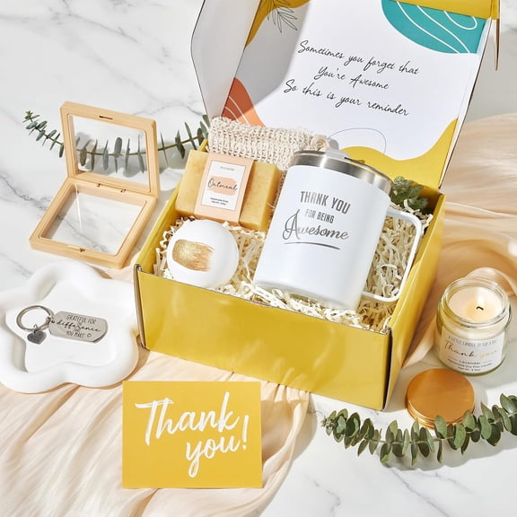 Chenran-Thank You Gifts for Women Employee Appreciation Christmas Gift Basket Box for Best Friend Mom Teachers Nurse Secretary Boss Lady Hostess Mentor Leaders Office Coworkers for Holiday With Th