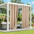 thumbnail image 4 of SHANNA 4 Panel Outdoor Curtains, Waterproof Windproof UV Protection Blackout Curtains with Eyelets, 3D Textured Pattern for Garden, Pergola, Balcony, Beige, 52 X 84 inch, 4 of 11