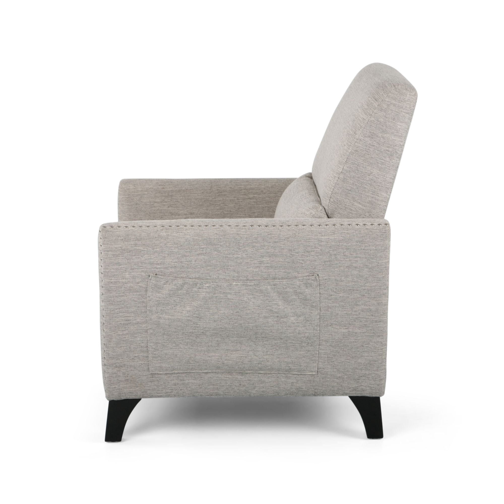 Noble House Pale Standard Contemporary Push Back Recliner, Gray