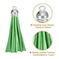 thumbnail image 3 of Uxcell 20Pack 2.2" Leather Tassels Keychain Charm with Silver Cap for DIY, Dark Green, 3 of 6