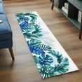 thumbnail image 3 of Runner Rug 2'x6', Blue Teal Leaves Washable Non-Slip Hallway Runner Rugs, Summer Botanical Watercolor Leaf Bedside Rugs Floor Mats Carpet Runners for Kitchen Bathroom Laundry Room, 3 of 8