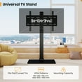 thumbnail image 5 of Spaco Height Adjustable Floor TV Stand, Entertainment Center with AV Shelf for 32-70 Inch TVs, Black, 5 of 8