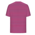 thumbnail image 7 of Womens Fake Fake Two-Piece Tops Boat Neck Blouse Short Sleeve T-Shirts Striped Top Front Pleated Layered T Shirt 2025 Trendy Casual Tees Ladies Chic Summer Top, 7 of 7