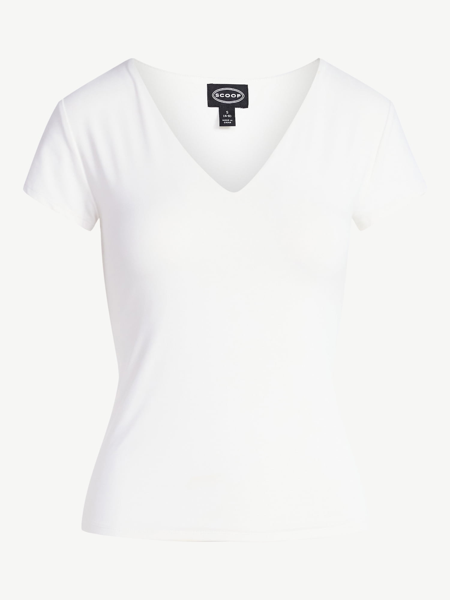 Scoop Women's and Women's Plus Ultimate Refined Contour V Neck Tee, Sizes XS-4X