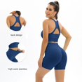 thumbnail image 2 of Sujetador deportivo para Yoga, Tops, trajes con pantalones cortos, gimnasio, Fitness, chaleco deportivo sin mangas, conjunto de dos piezas para entrenamiento de gimnasio, ropa activa para mujer, 2 of 5