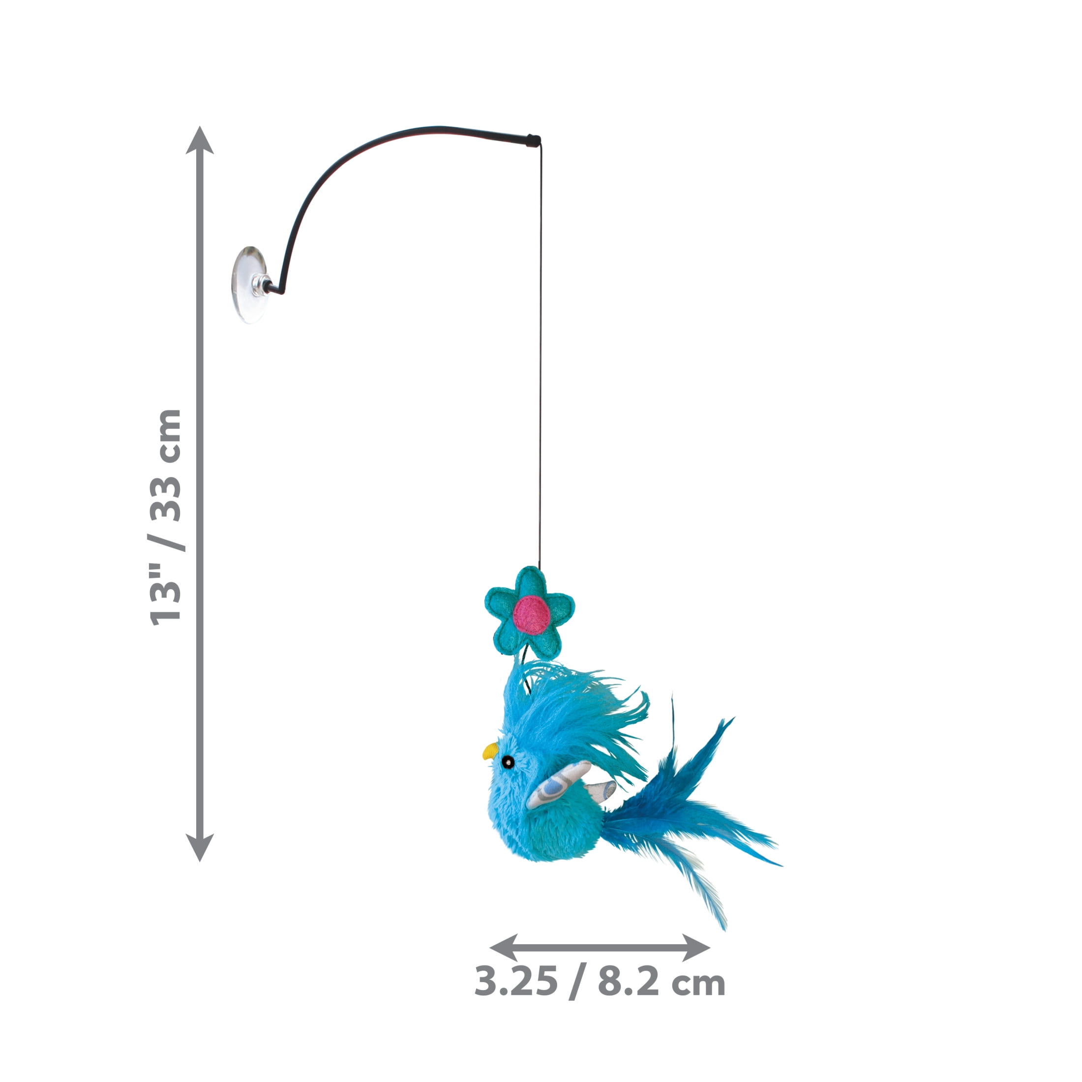 KONG® Connects™ Window Teaser Dangling Cat Toy, Blue Bird, with Premium North American Catnip