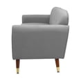 thumbnail image 5 of 75" W Velvet Loveseat Sofa Bed, Mid Century Modern Decor Furniture, Button Tufted Upholstered Love Seat Couch with Wood Legs for Living Room Bedroom, Gray, 5 of 6