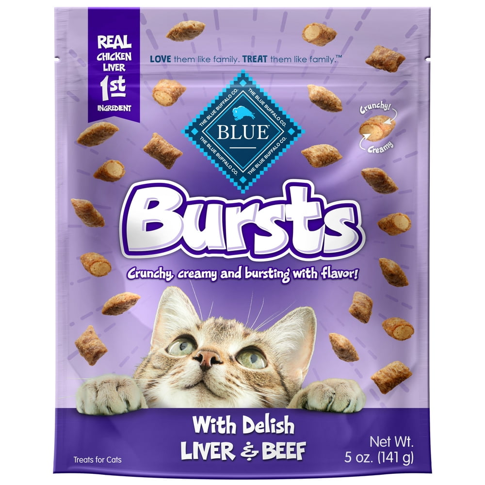 Blue Buffalo Bursts Crunchy Cat Treats, Chicken Liver and Beef 5oz bag