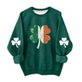 thumbnail image 1 of Wo-Fusoul Chandail à Capuchon de la Saint-Patrick pour Enfants, Chandail à Manches Longues Doublé en Molleton, Coupe Ample Décontractée à Col Rond avec Imprimé des Fêtes, Haut Vert pour Garçons et Filles de 1 à 13 Ans, 1 of 5