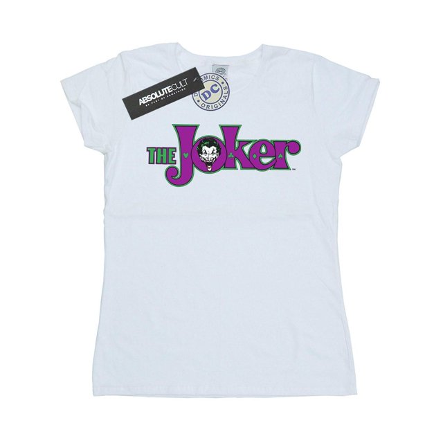 DC Comics T-Shirt en Coton pour Femmes avec Logo Texte du Joker