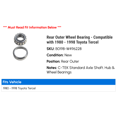thumbnail image 2 of Rear Outer Wheel Bearing - Compatible with 1980 - 1998 Toyota Tercel 1981 1982 1983 1984 1985 1986 1987 1988 1989 1990 1991 1992 1993 1994 1995 1996 1997, 2 of 2