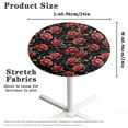thumbnail image 6 of SEANATIVE 2 Pieces Round Cocktail Tablecloths with Elastic Edges Stylish Table Covers Washable Table Topper Cap for Round Cocktail Tables for Banquets Bars 24 x 24 Inch, Red Rose Print, 6 of 7